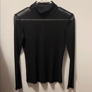 Black Sheer Long Sleeve Top